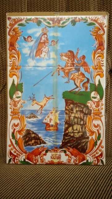 Painéis de Azulejos Lenda Milagre Nazaré Cavalo Veado D. Fuas Rochedo