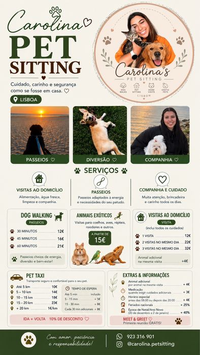 Petsitter/cuidadora de animais