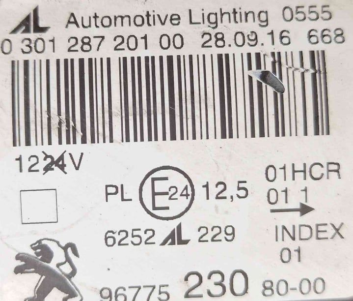 Ótica / Farol Esquerdo 967752308000 - PEUGEOT 308 II