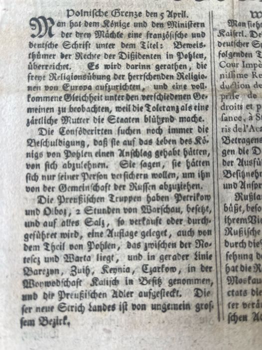 Rok 1773 Warszawa i granice polski