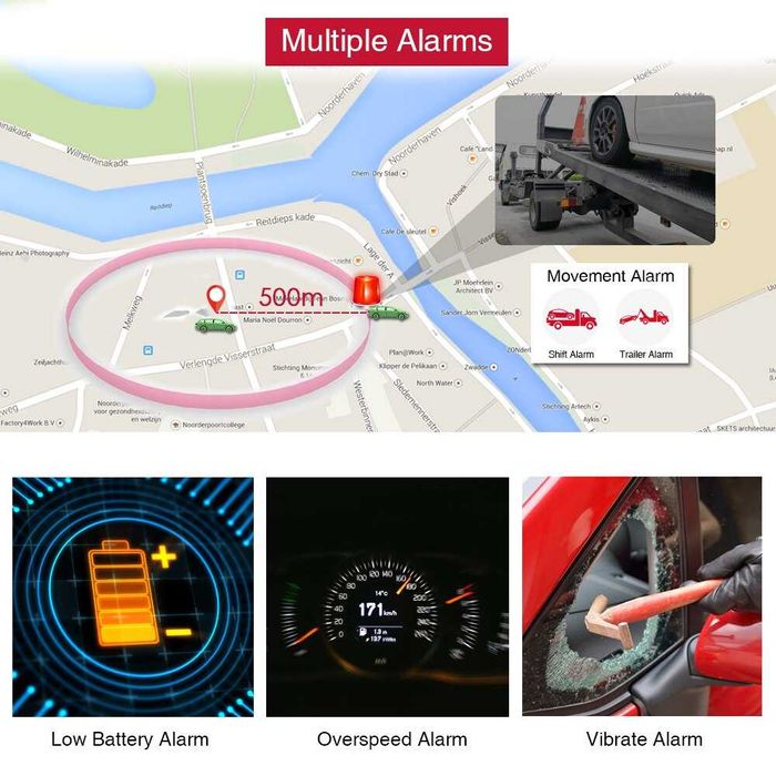 Localizador 2G/3G GPS Automóvel com Bateria e APP