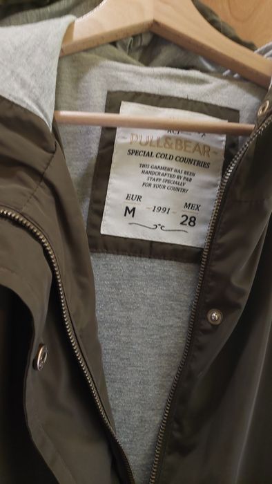 Parka Pull&Bear M 38 khaki oliwkowa ciemna