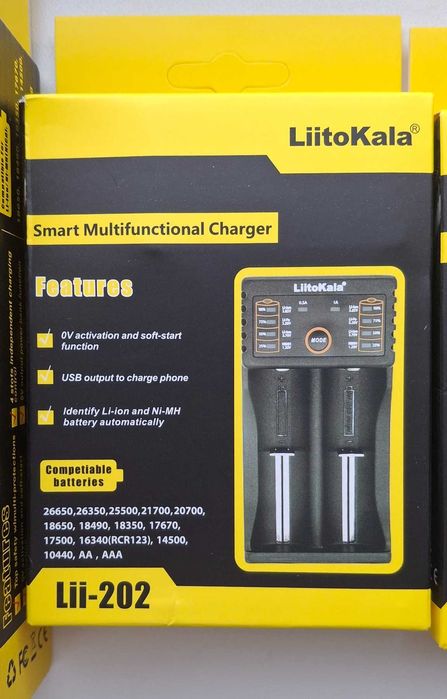Зарядное устройство LiitoKala Lii-202 Lii-M4S для АА, ААА, 18650