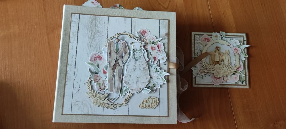 Album na zdjęcia, ślubny handmade scrapbooking, duży