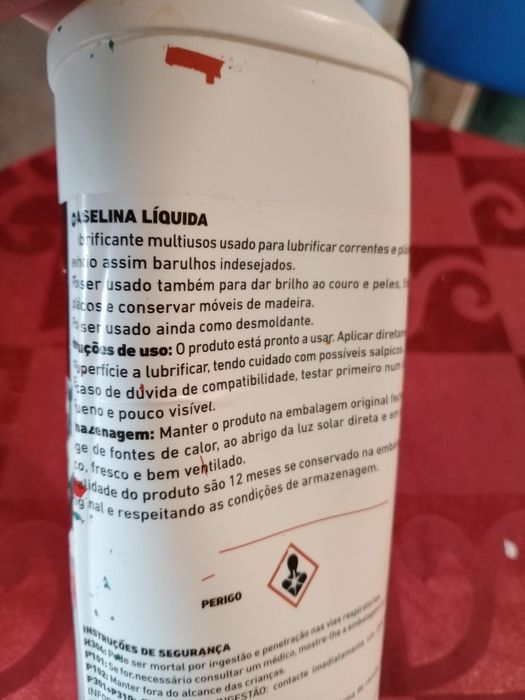 Vaselina líquida de lubrificação