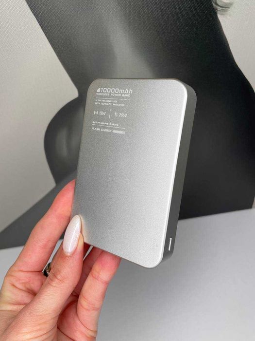 Повербанк повер банк Металевий Безпровідний Power Bank 22.5W 10000 mAh
