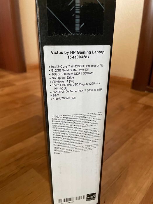 HP - Victus 15.6" / INTEL  i7-12650H / 512gb ssd / GEFORCE rtx3050Ti