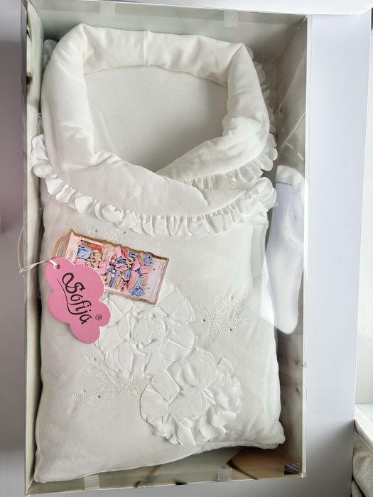 Sofija - Becik niemowlęcy na chrzciny, Ecru