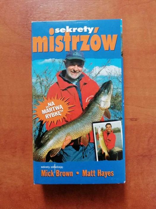 Kaseta VHS wędkarstwo, wędkarz. Sekrety mistrzów "Na martwą rybkę".