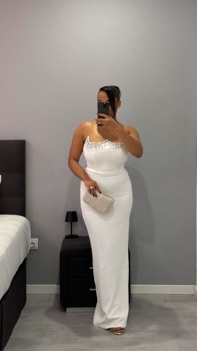 Vestido branco comprido