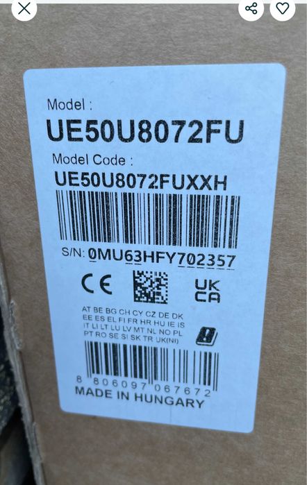 Телевізор SamsungUE43U8072F 50/55/65/75U8072f