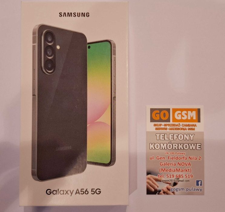 Samsung A56 5G, 256GB, Kolor:Grafitowy,NOWY,Puławy Galeria NOVA