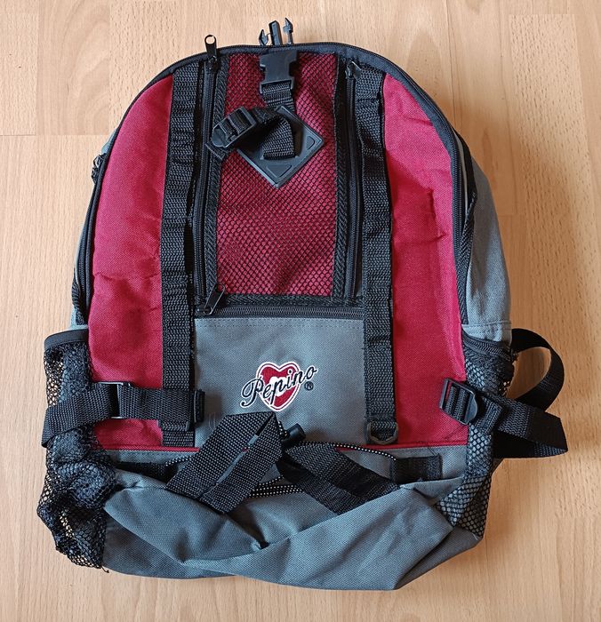 Plecak dwukomorowy Pepino Czerwono/Szary