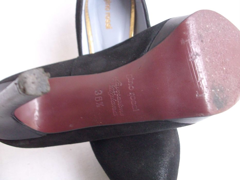 Gino Rossi skórzane zamszowe szpilki platforma szpic 36