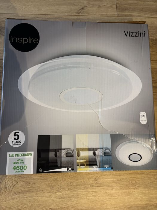 Duży plafon INSPIRE Vizzini 56 cm z pilotem , 4600 lumenow