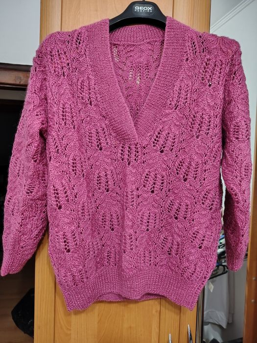 Джемпер женский мохеровый новый объёмная ажурная вязка