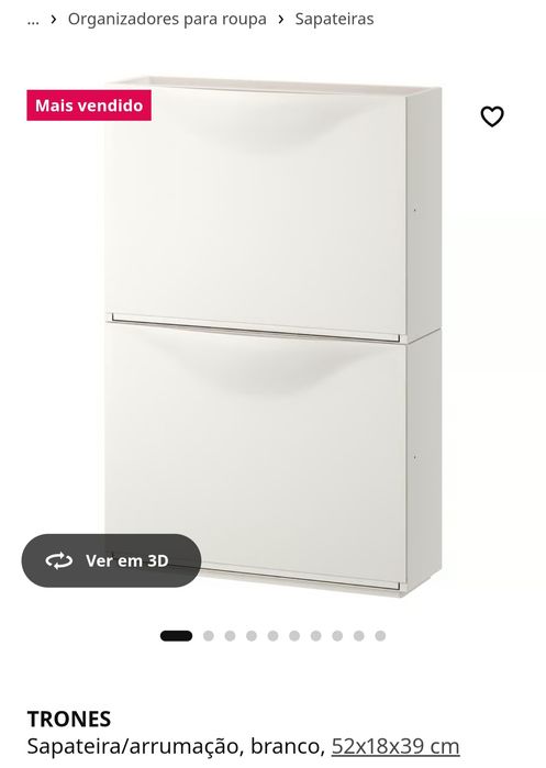 Sapateira branca Ikea Trones