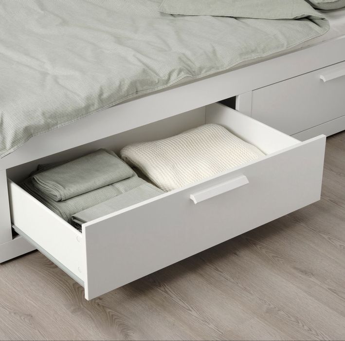 Cama indiv/dupla c/2 gav. branca 80x200 cm