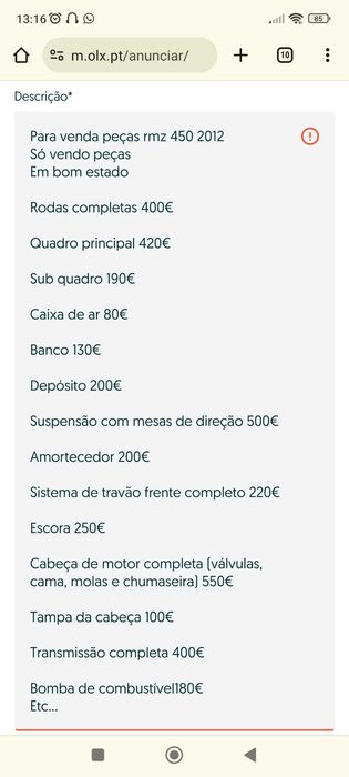 Peças Suzuki Rmz 450