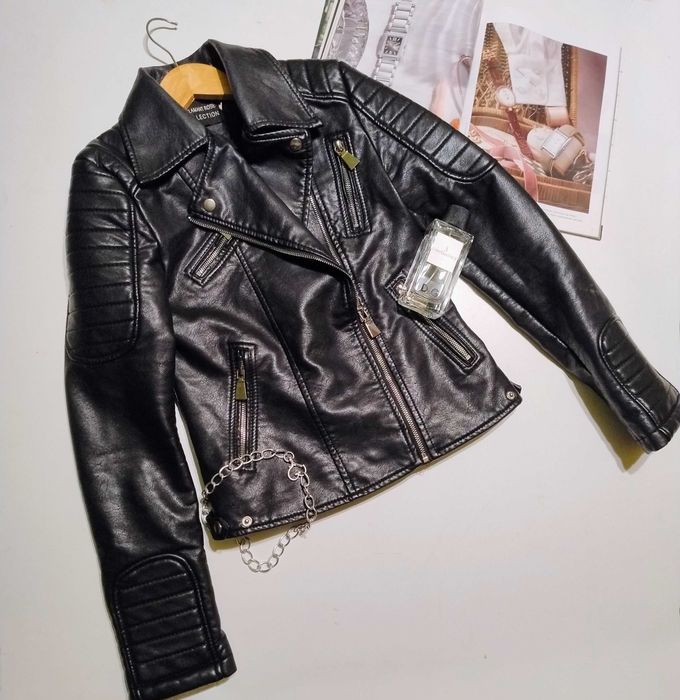 Стильная косуха / кожанная куртка на девочку 12-14  лет
