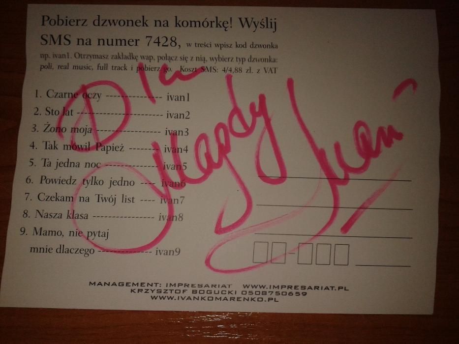Autograf Ivan Komarenko