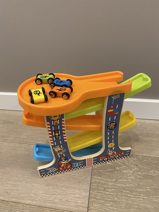 Деревʼяна іграшка Автотрек для діток 1-3 роки