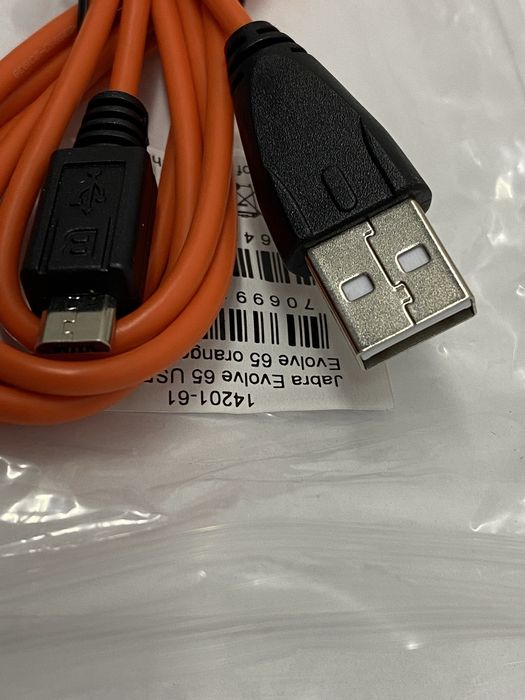 Кабель USB – MicroUSB для гарнітури Jabra Evolve 65 (помаранчевий)