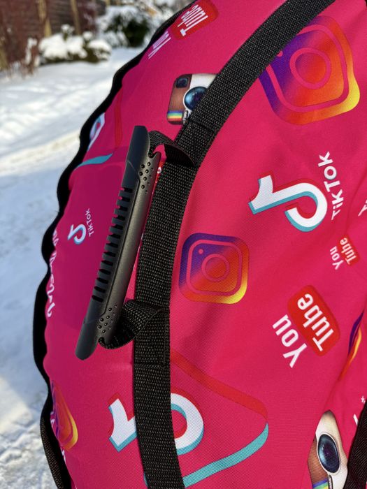 Тюбінг ватрушка 100 см, камера в комплекті "Рожевий Тікток"