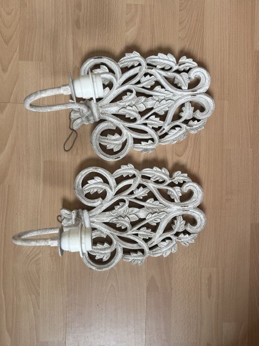 Stylowe kinkiety drewniane – rustykalne / vintage (komplet 2 szt.)