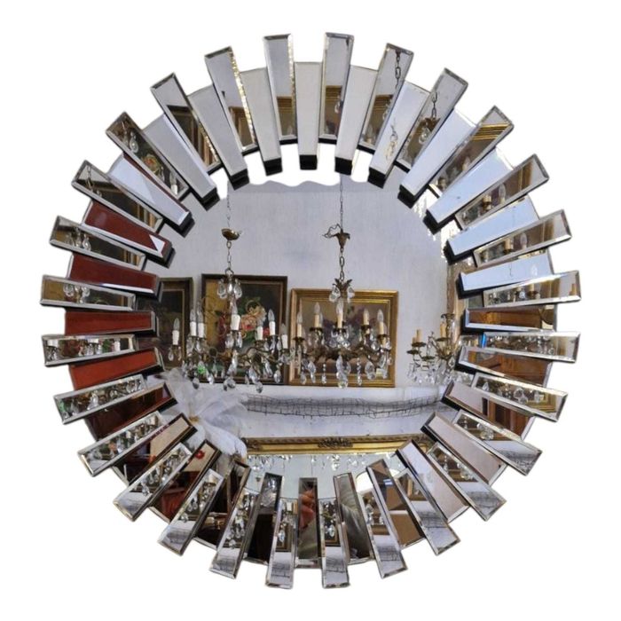 Lustro glamour 90 cm kryształowe efekt 3 D