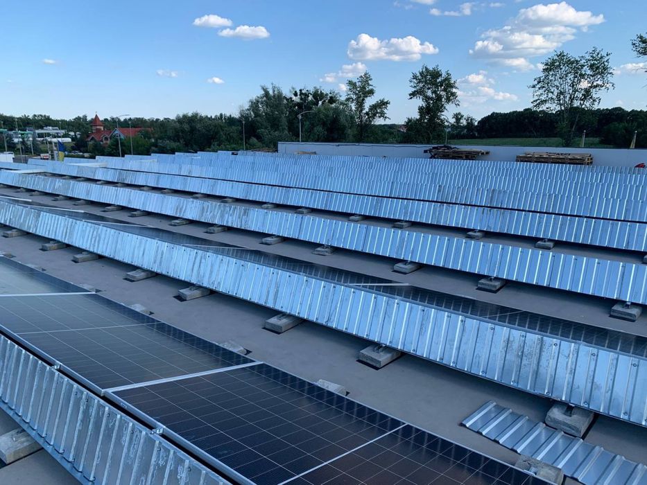 Баластна система кріплень, трикутники під сонячні панелі.