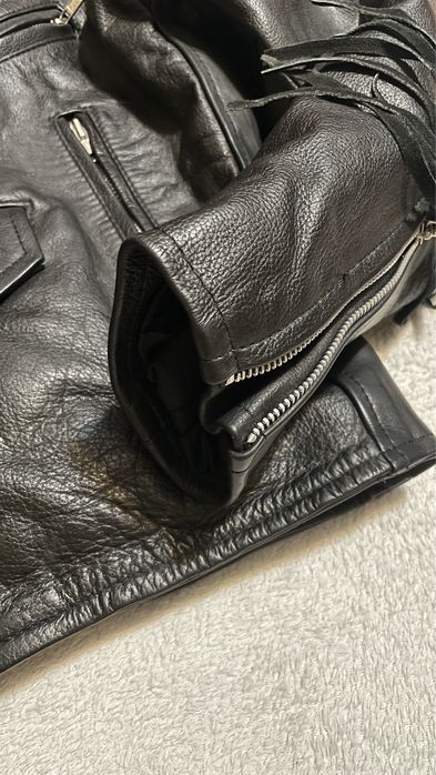 Косуха вінтаж натуральна шкіра з бахрамою