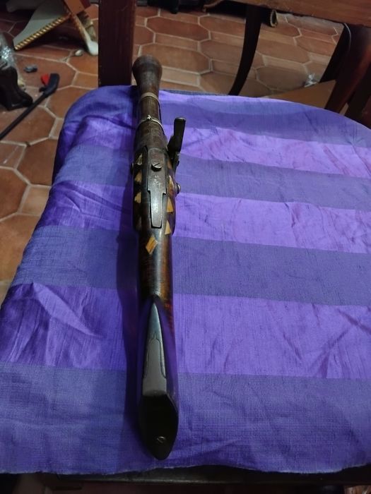 Pistola  bacamarte  antiga de carregar pela boca