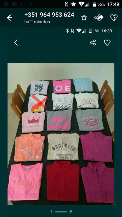 Lote de Camisolas Outono/Inverno para Meninas dos 8 aos 11 Anos