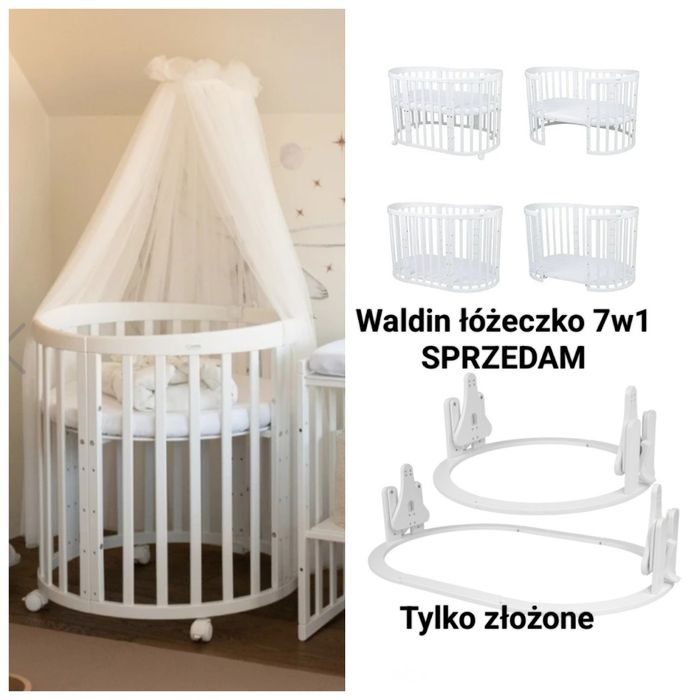 Waldin łóżeczko 7w1  plus płozy