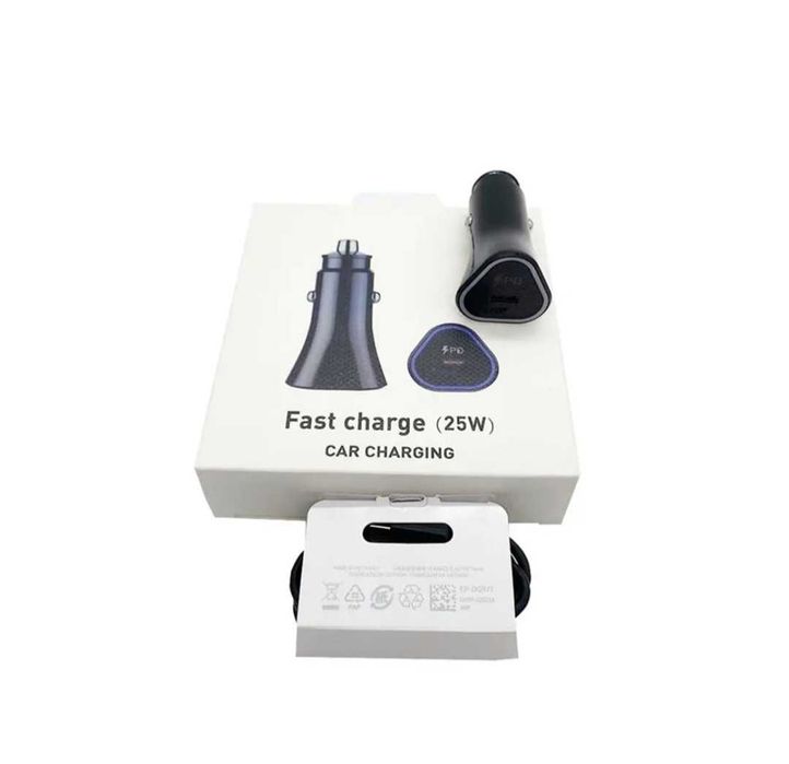 Szybka ładowarka samochodowa 25W USB typ C + kabel