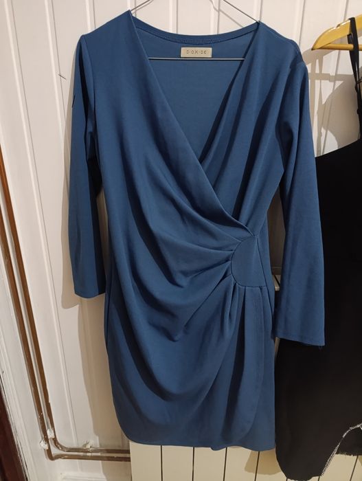 Vestido azul drapeado M/L
