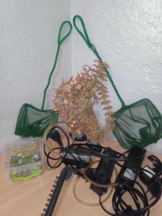 Компрессор Сачок Водоросли Камни прозрачные