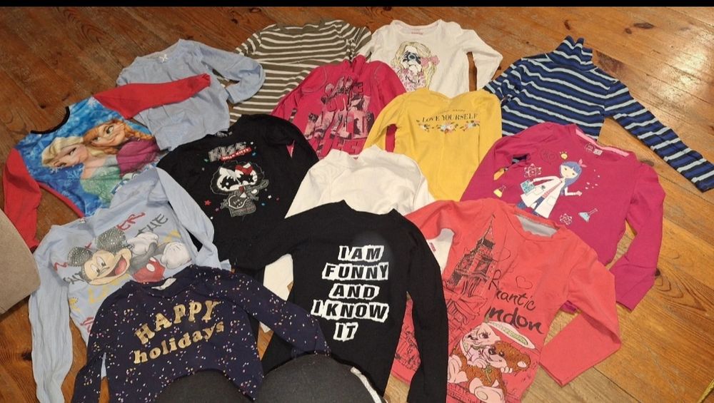 Zestaw ubrania dla dziewczynki 110/116 spodnie bluzka bluza