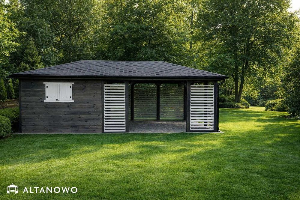 Drewniany domek ogrodowy z altaną letniskowy 3x6 bez pozwolenia | rod