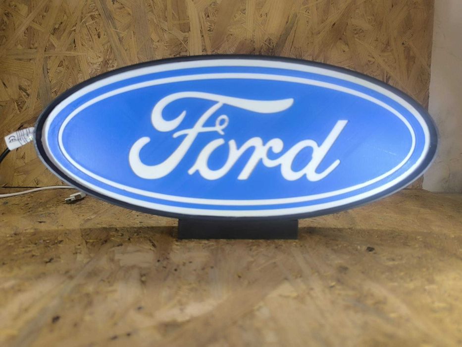 Luminária Decorativa / Lightbox Ford – LED com Cabo USB