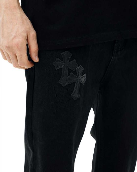 Джинси Chrome Hearts Jeans with Cross Black CH123-BK