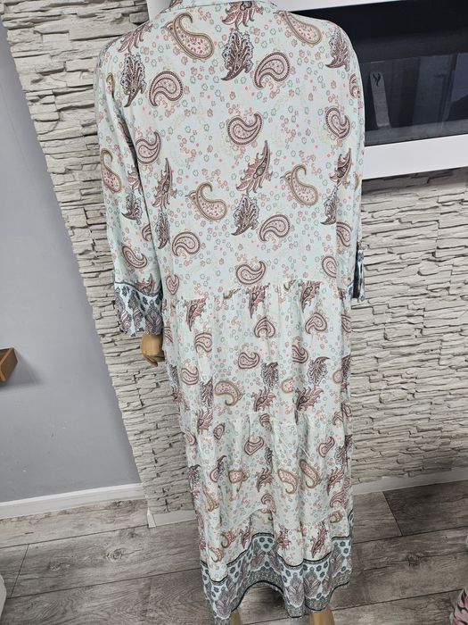 Sukienka Made in Italy wzorzysta boho midi oversize rozmiar uni
