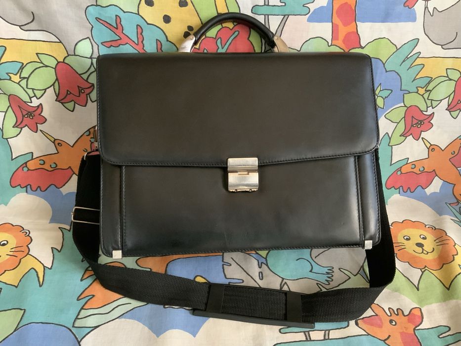 Большая мужская кожаная сумка портфель Eminsa. Размер 36/27/15 см