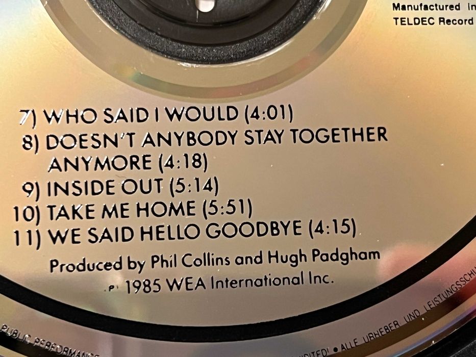 Phil Collins CD No Jacket Required 1wyd. 1985 WEA
