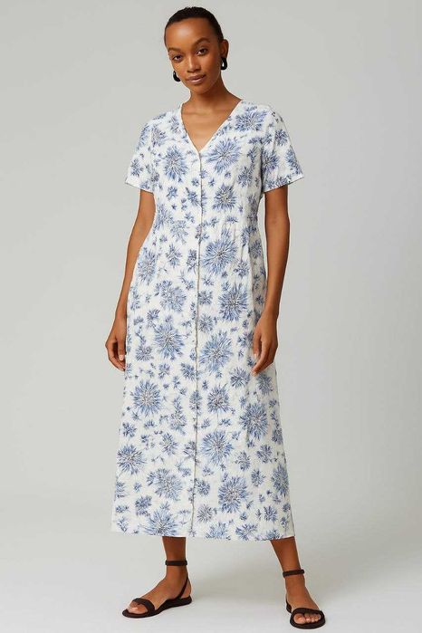 Платье белое меди на пуговицах хлопок Patra