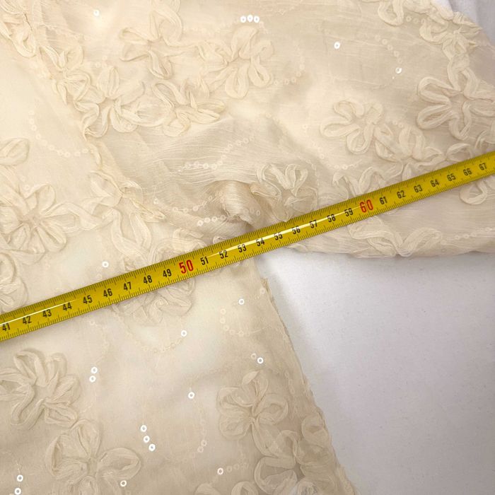 Camisa Transparente de Renda com Lantejoulas Zara M Elegante