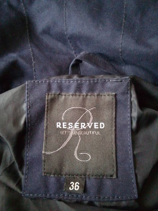 Kurtka damska parka wiosenna z kapturem RESERVED 36 granatowa