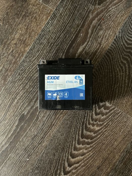 Аккумулятор на скутер 4Ah Exide AGM ETX5L-BS (12В 4Ач)
