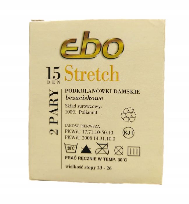 Podkolanówki Damskie Stretch 15Den Ciemny Beż Ebo